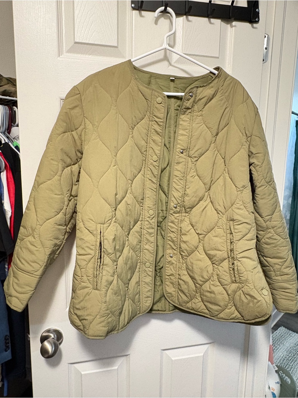 Olive Quilted Women's Jacket - Lightweight Casual Coat